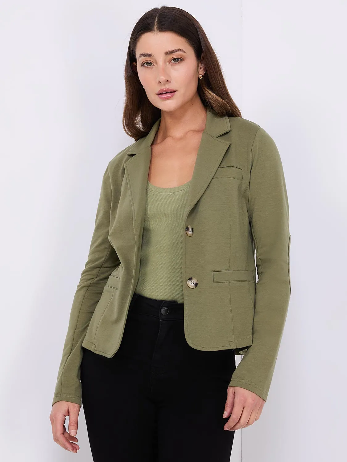 2-Button French Terry Blazer