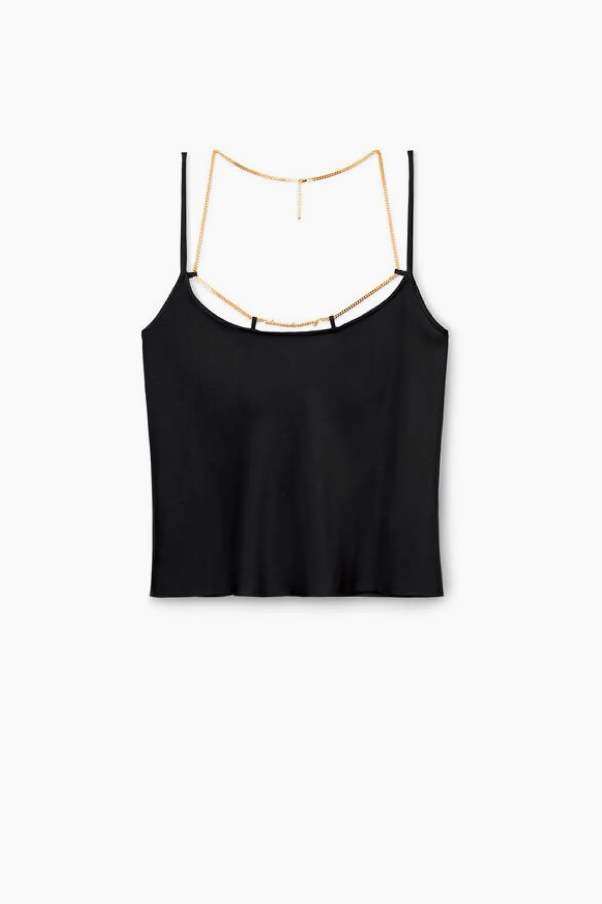 Alexander Wang Chain Neck Silk Cami Top - Black