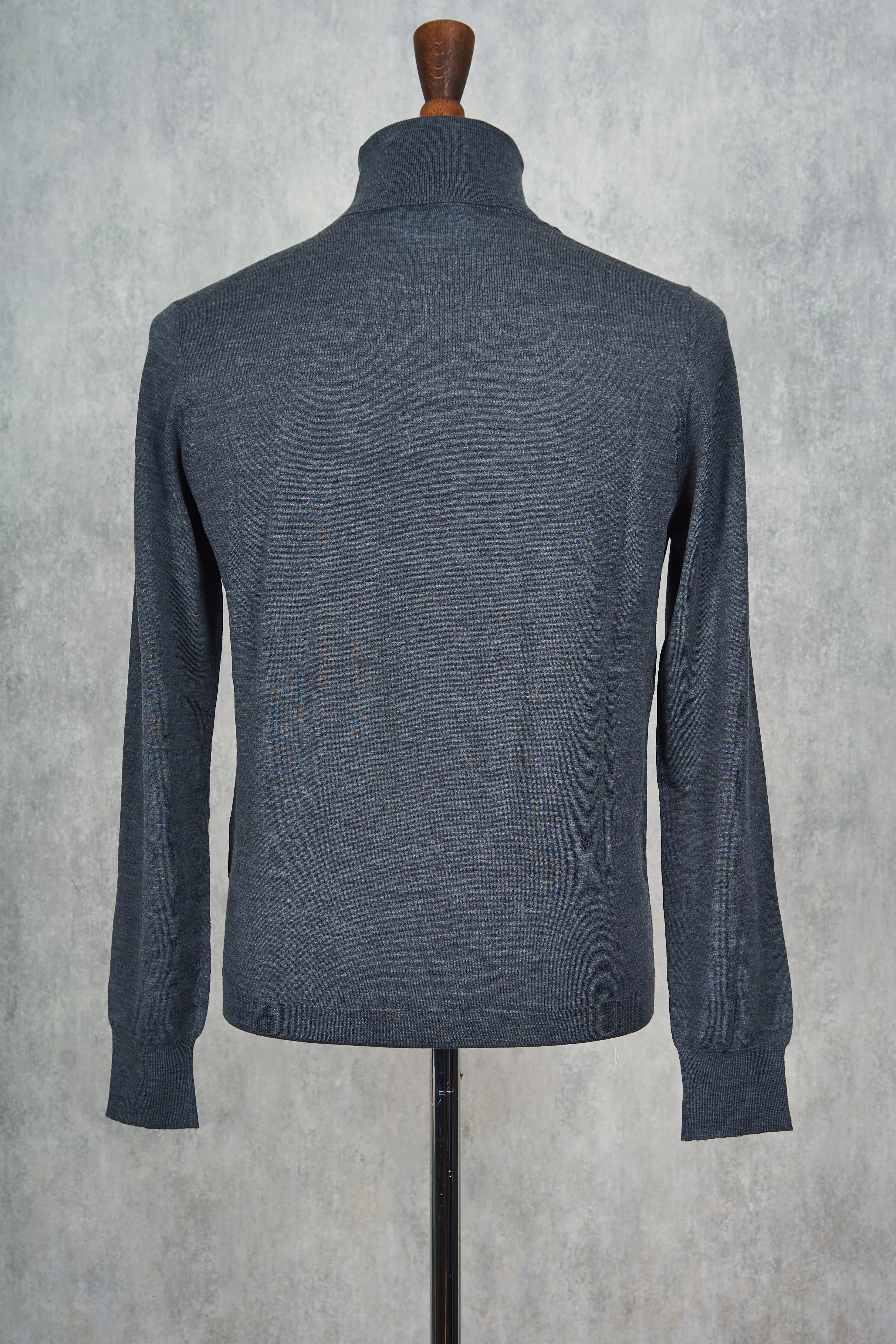 Ascot Chang Grey Extra-Fine Merino Wool Turtleneck Sweater