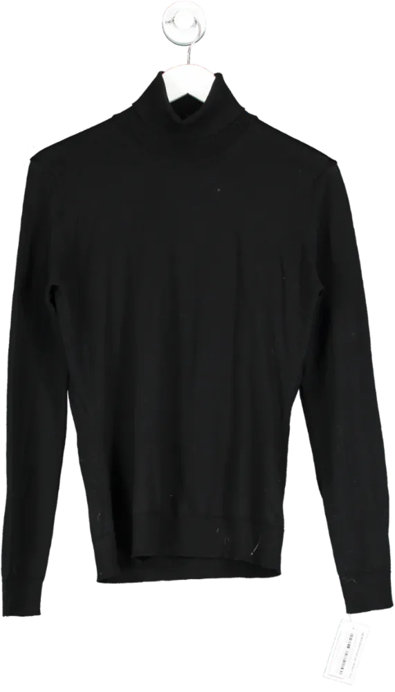 Asket Black The Merino Turtleneck UK S