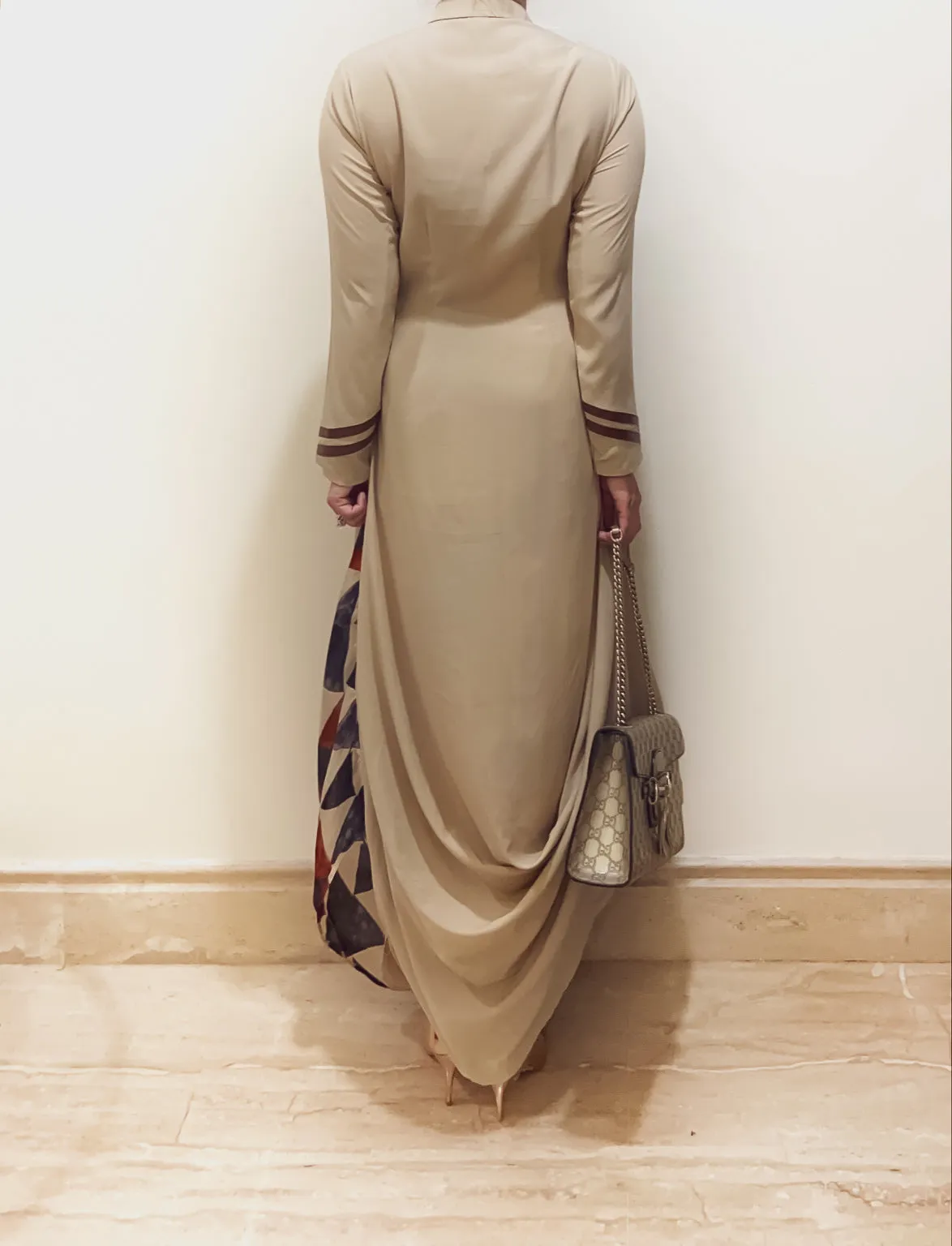 Beige Twisted Drape tunic