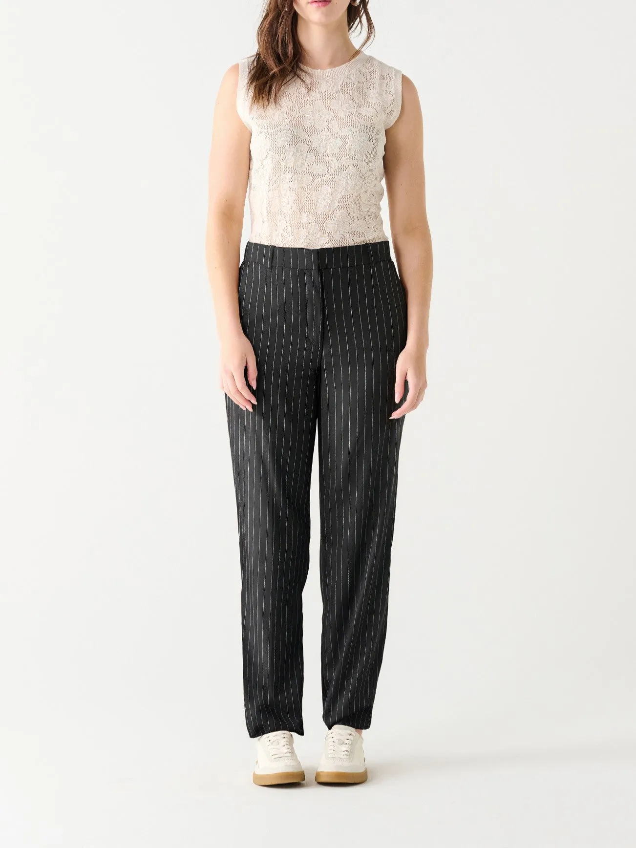 BLACK TAPE Straight Leg Pinstripe Trouser