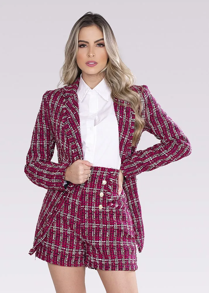 Blazer de Tweed Rosa