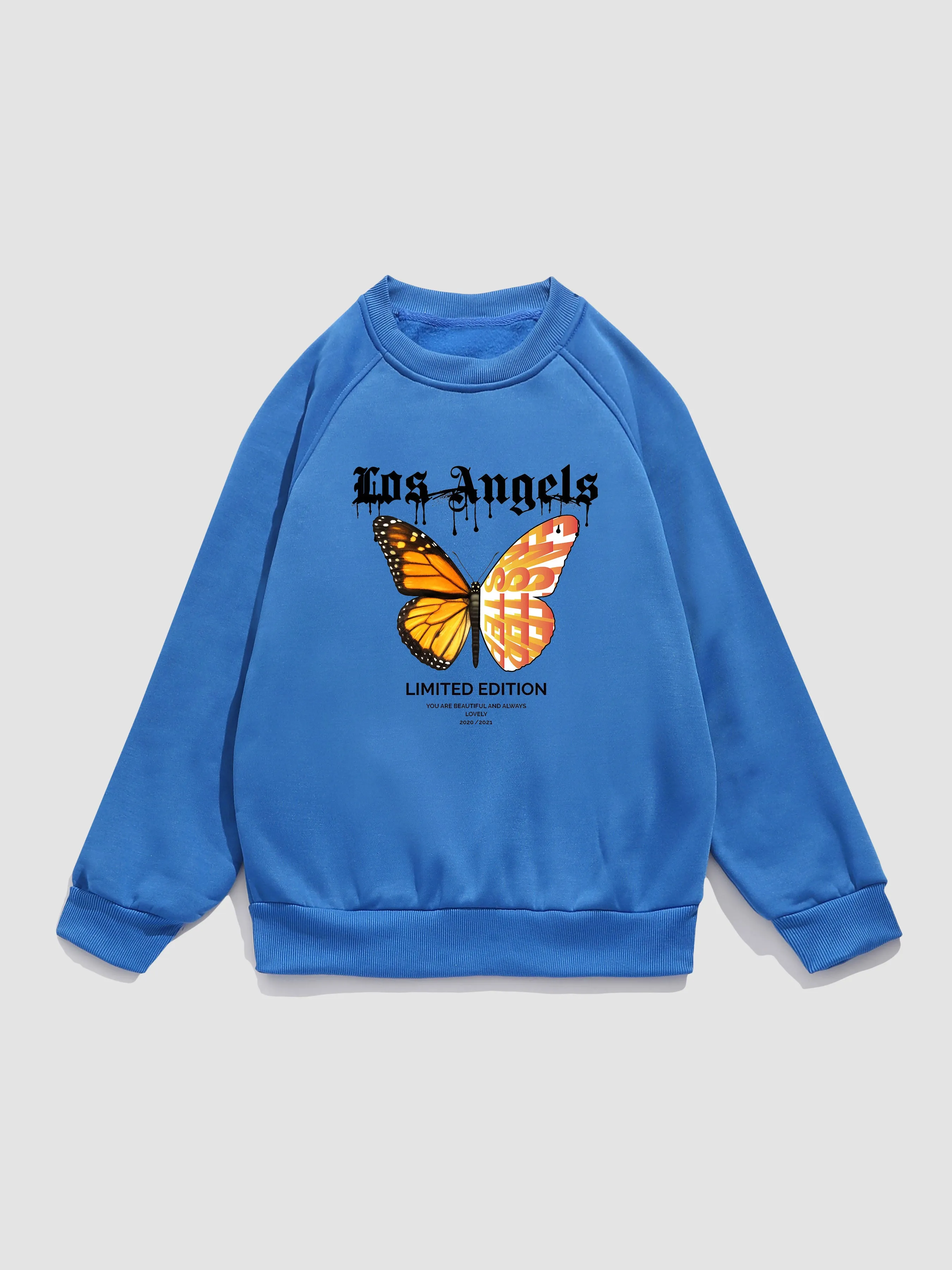 Butterfly Letter Print Sweatshirt