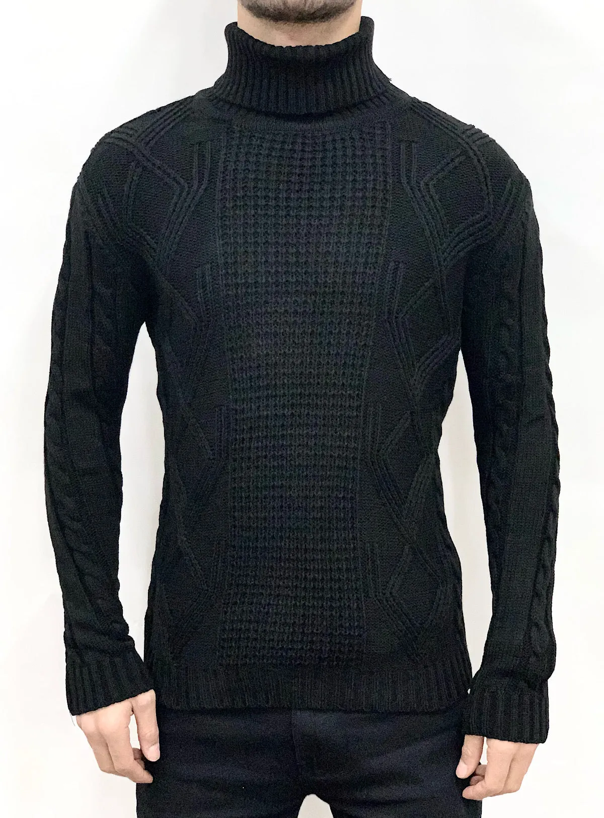 Buyer's Choice Sweater - Turtleneck Knit - Black - T3766