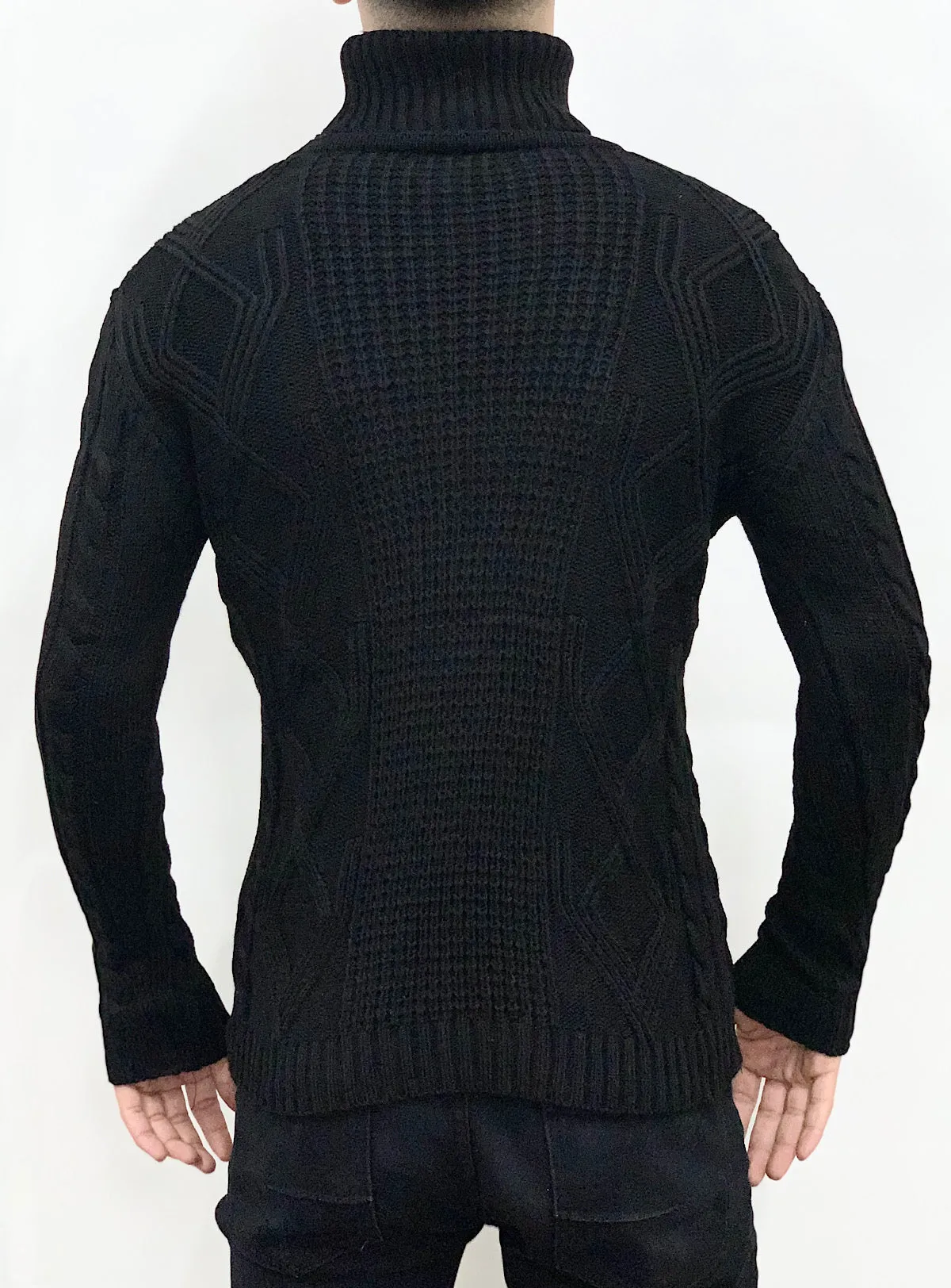 Buyer's Choice Sweater - Turtleneck Knit - Black - T3766