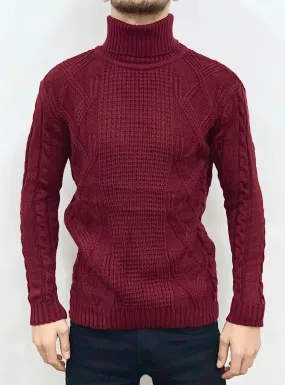 Buyer's Choice Sweater - Turtleneck Knit - Bordeaux - T3766