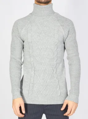 Buyer's Choice Sweater - Turtleneck Knit - Grey - T3720