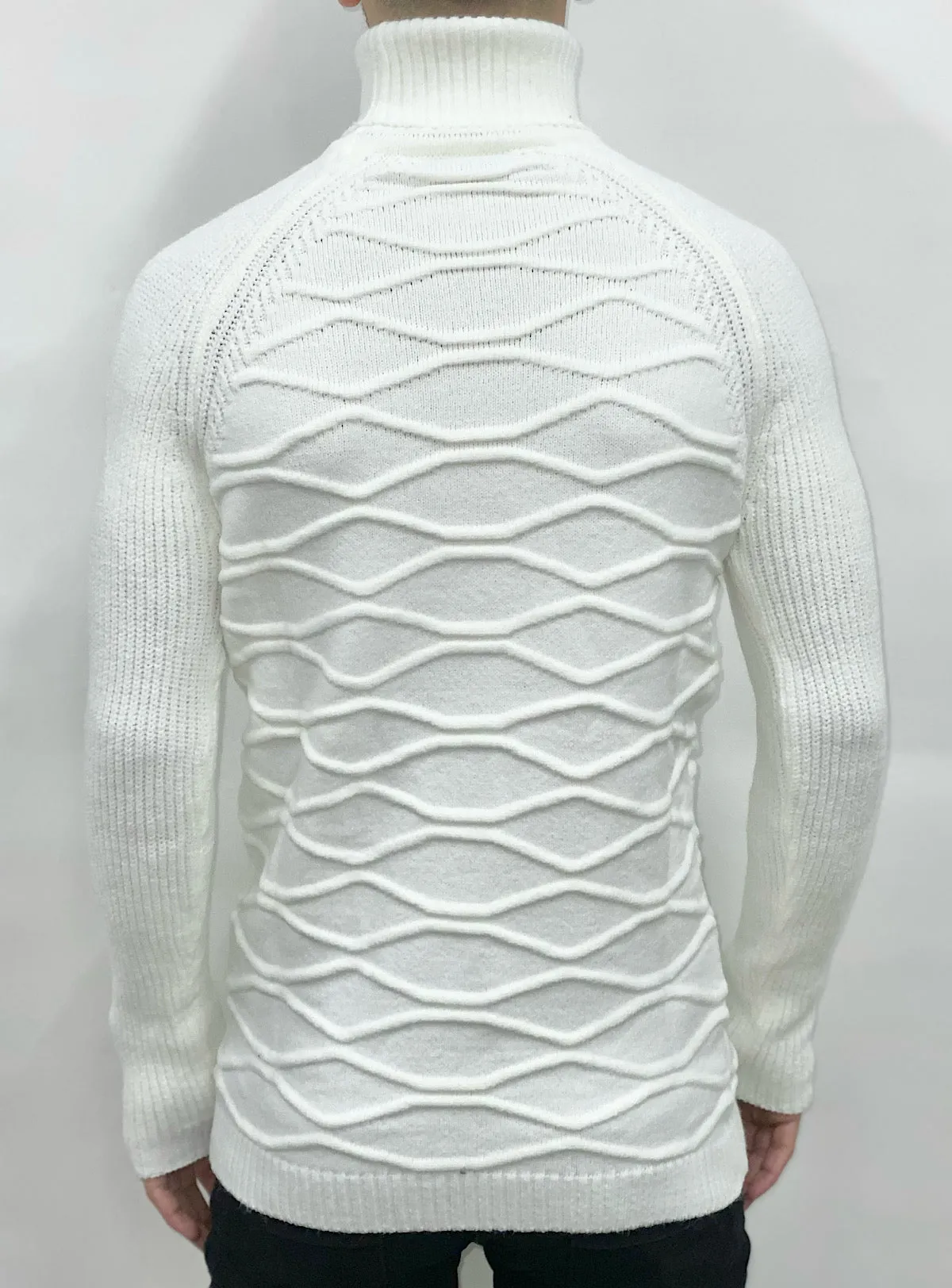 Buyer's Choice Sweater - Turtleneck Knit - Off White - T3758