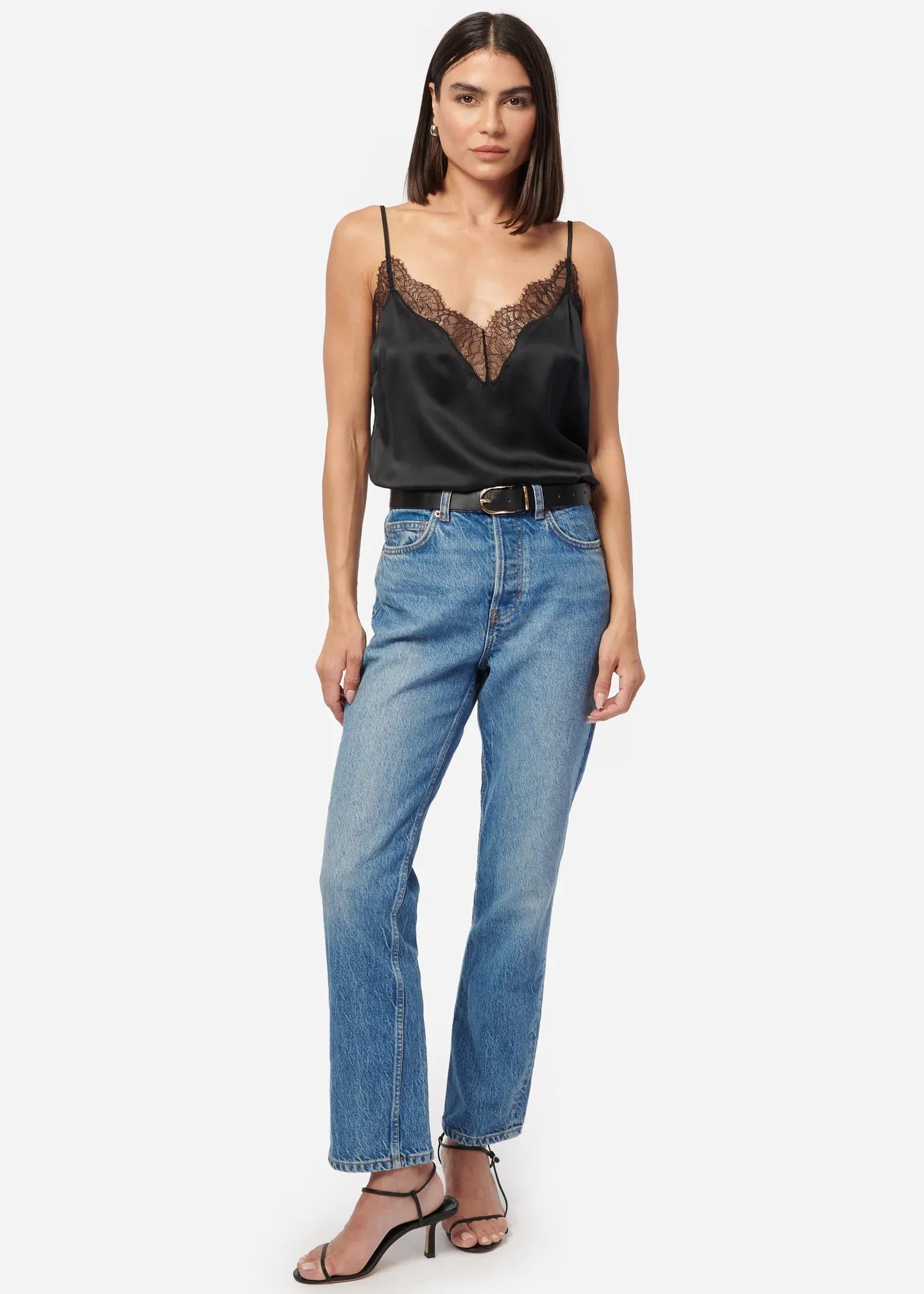 Black Daisy Camisole by CAMI NYC with Lace Detail