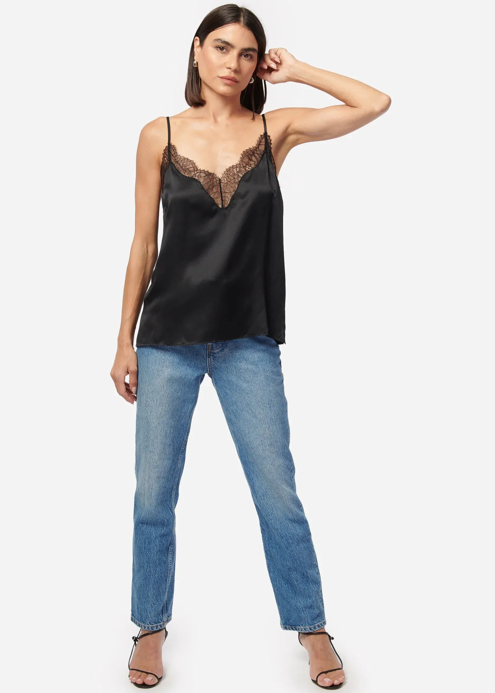 Black Daisy Camisole by CAMI NYC with Lace Detail