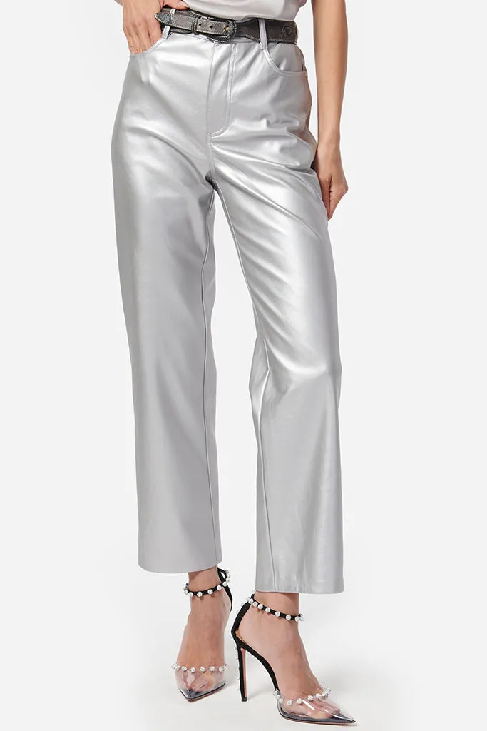 Cami NYC - Hanie Vegan Leather Pant - Silver Metallic