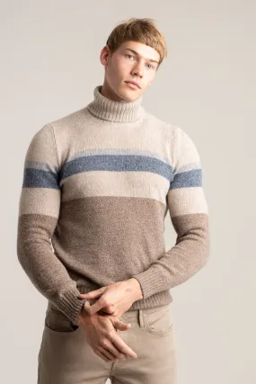 Colour Block Air Wool Rollneck