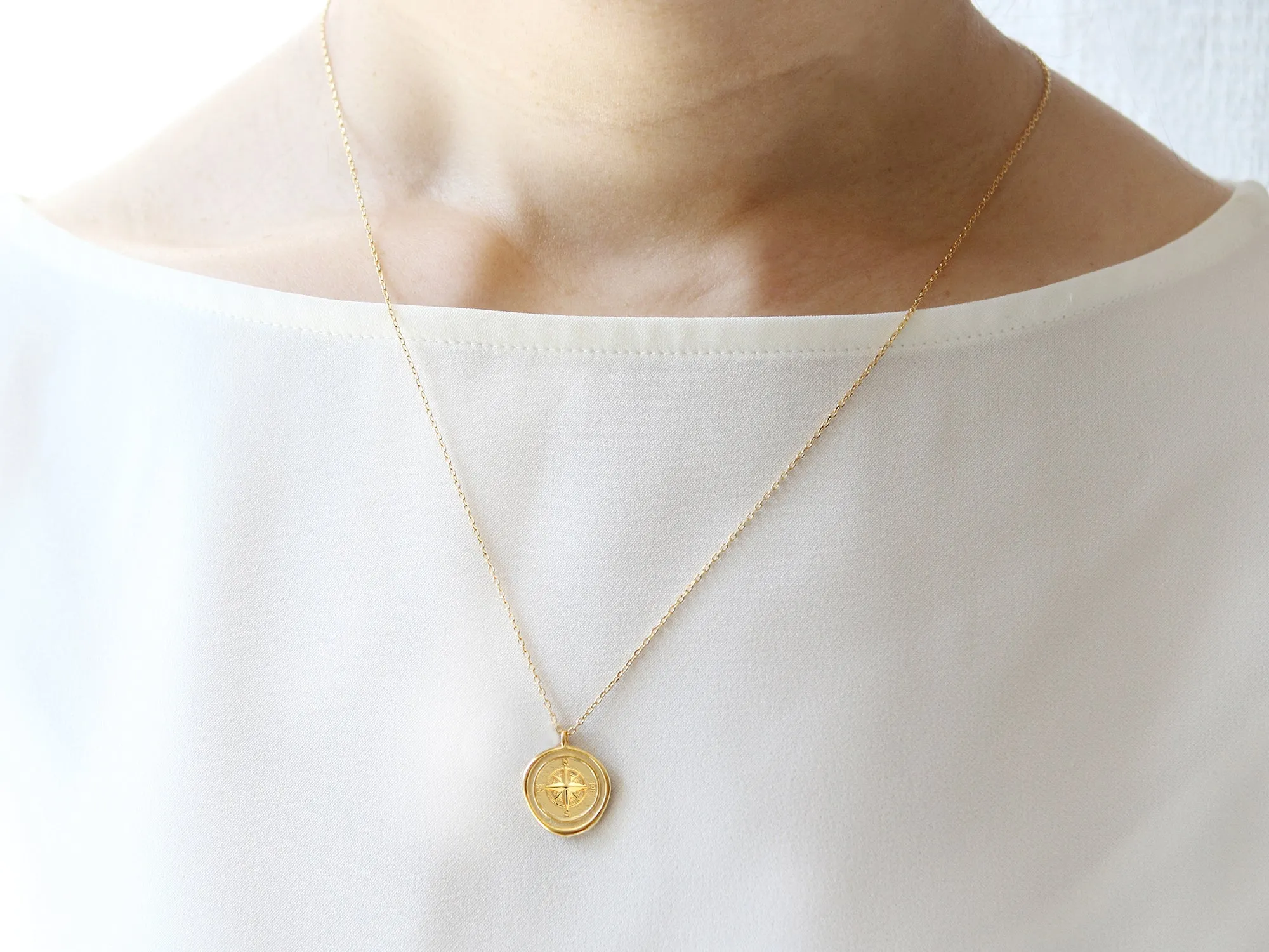 Compass Wax Seal Necklace