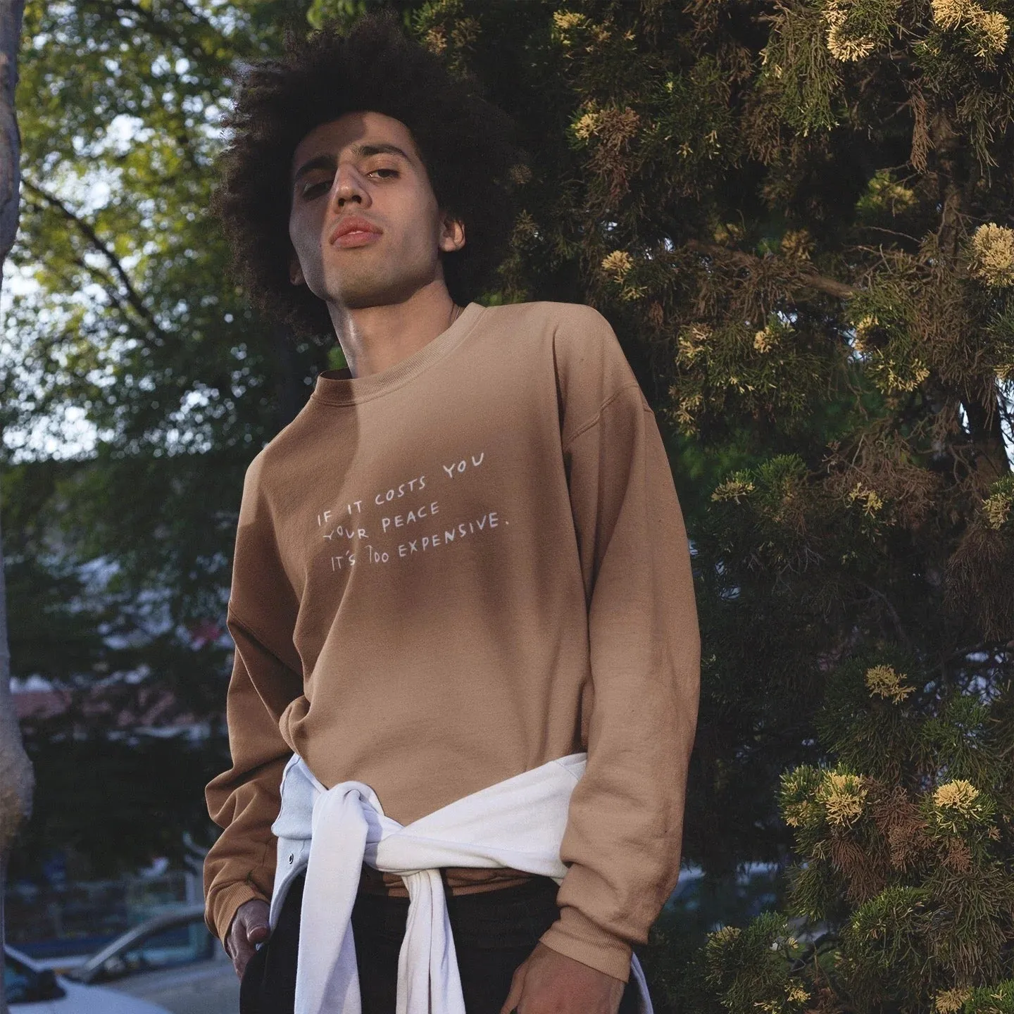 Cost of Peace Crewneck - Mocha