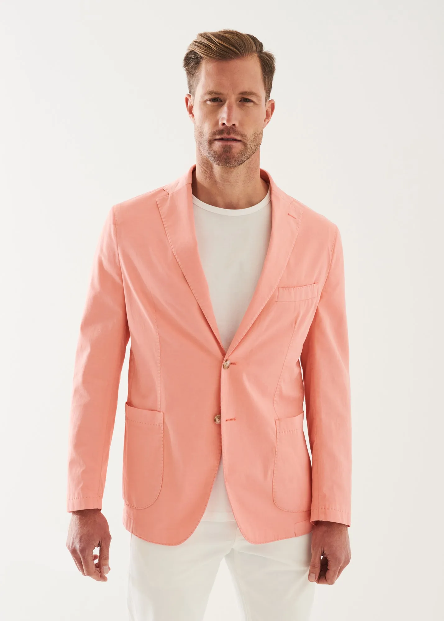 COTTON BLEND GARMENT DYE BLAZER