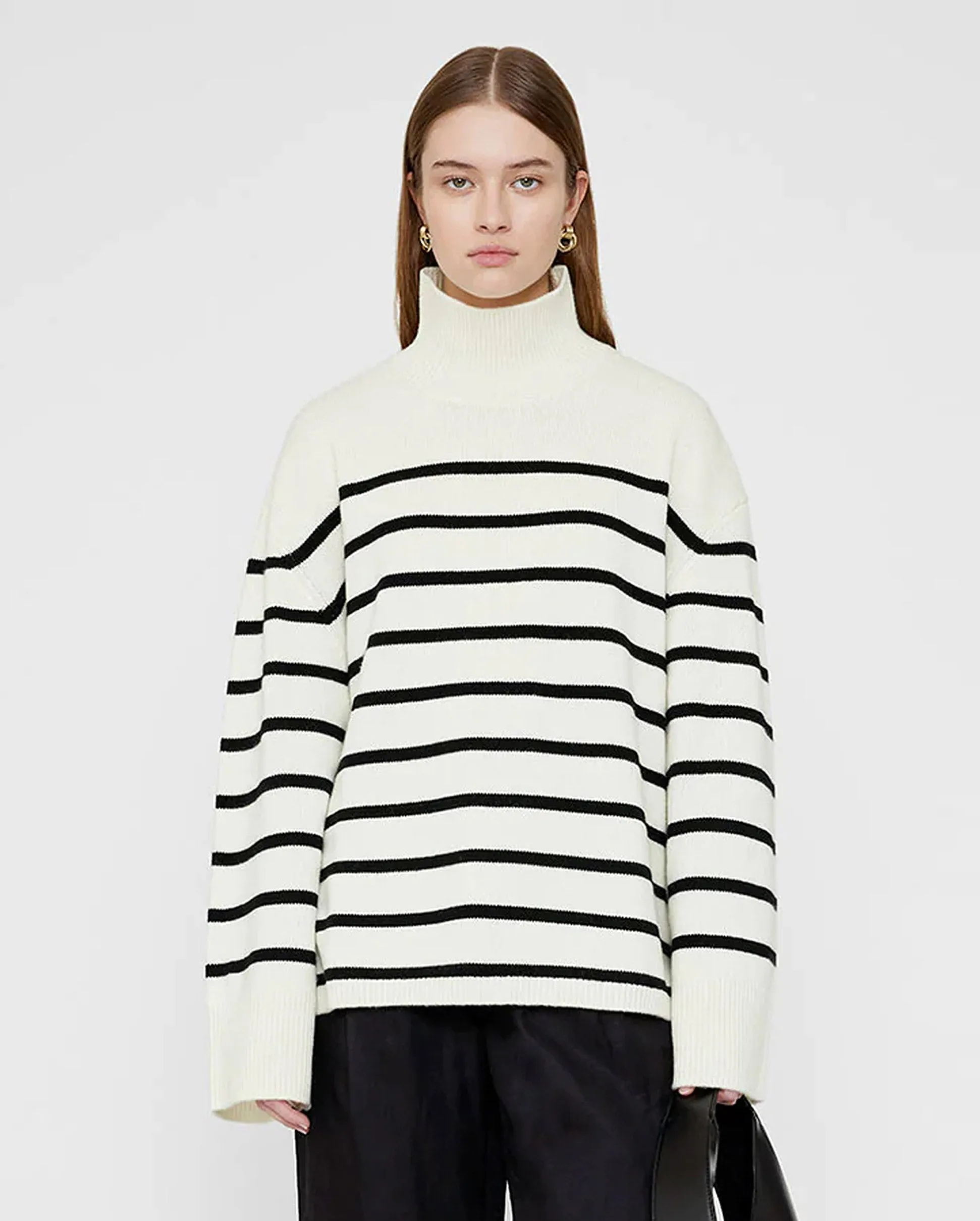 COURTNEY SWEATER / IVORY AND BLACK STRIPE