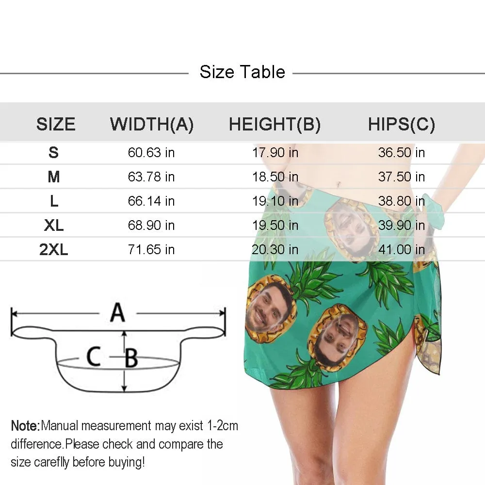 Custom Face Seamless Personalized Women's Cover Up Beach Wrap Women's V-Neck Bikini Beach Tunic Top