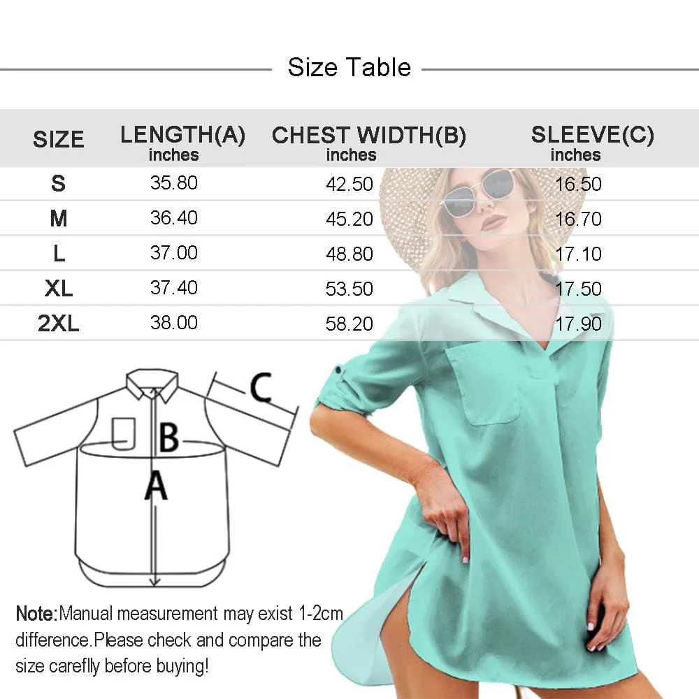 Custom Face Seamless Personalized Women's Cover Up Beach Wrap Women's V-Neck Bikini Beach Tunic Top