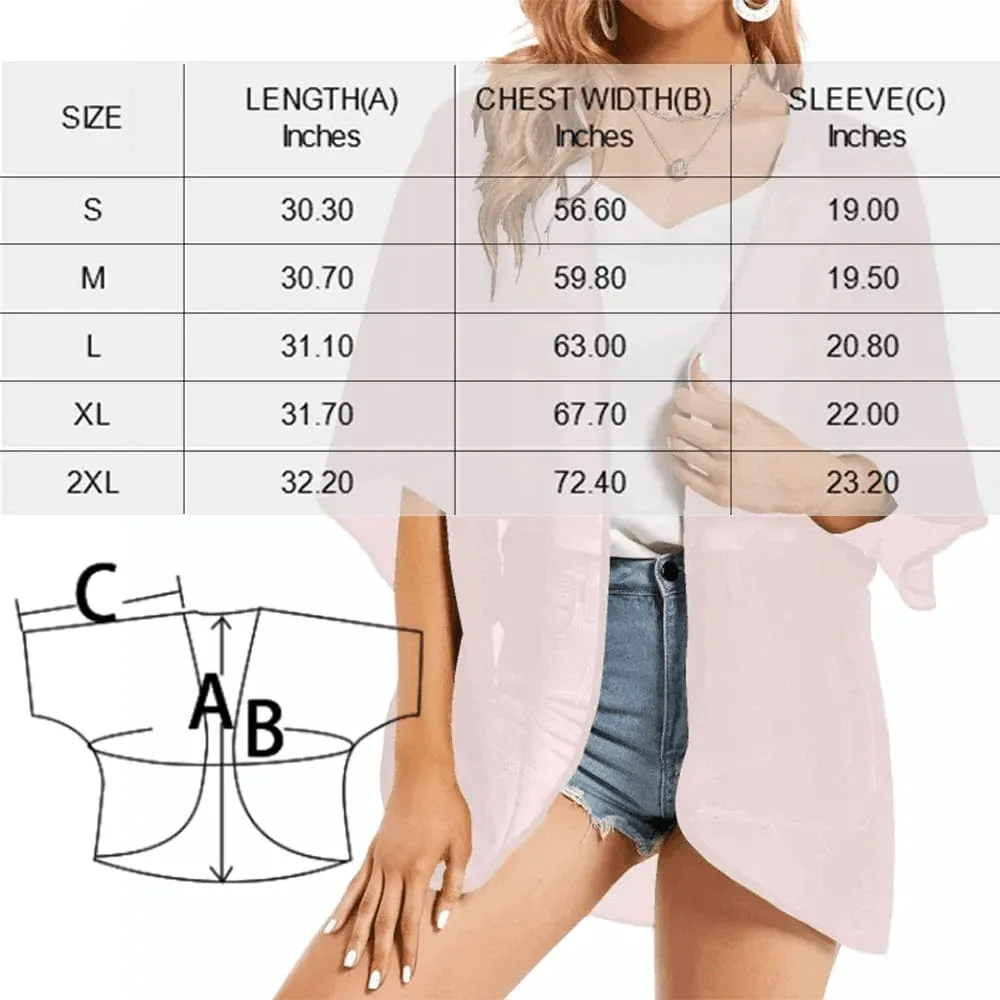 Custom Face Seamless Personalized Women's Cover Up Beach Wrap Women's V-Neck Bikini Beach Tunic Top