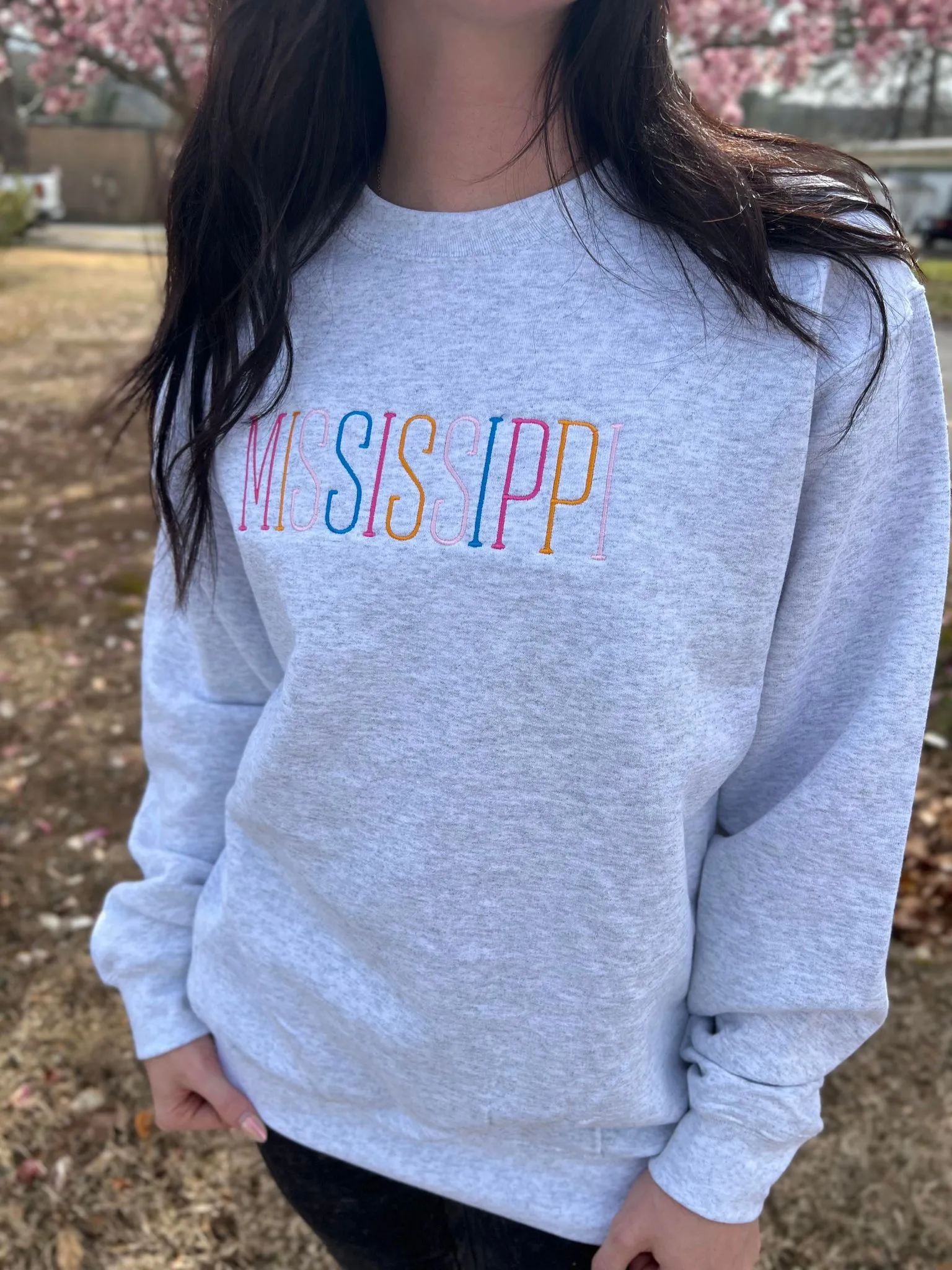 Custom Multi Color Embroidery State Sweatshirt