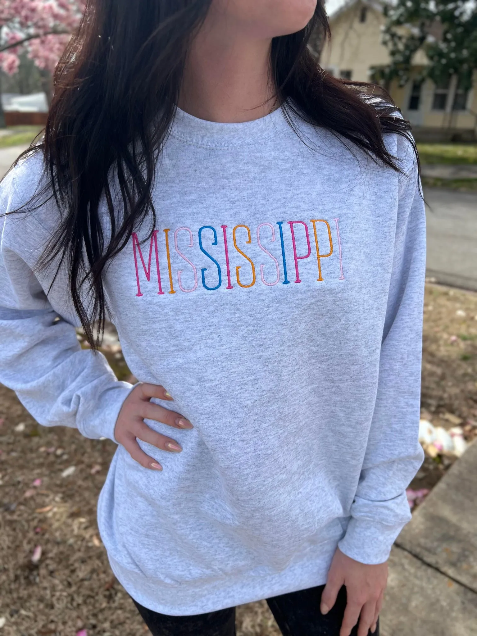 Custom Multi Color Embroidery State Sweatshirt