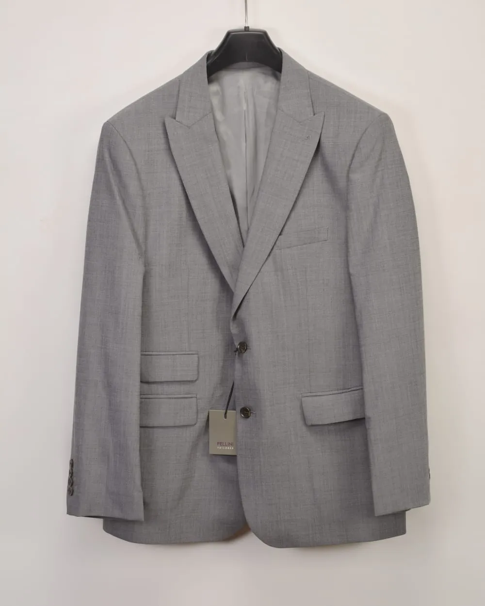 FELLINI  TAILORED FIT PLAIN BLAZER GREY