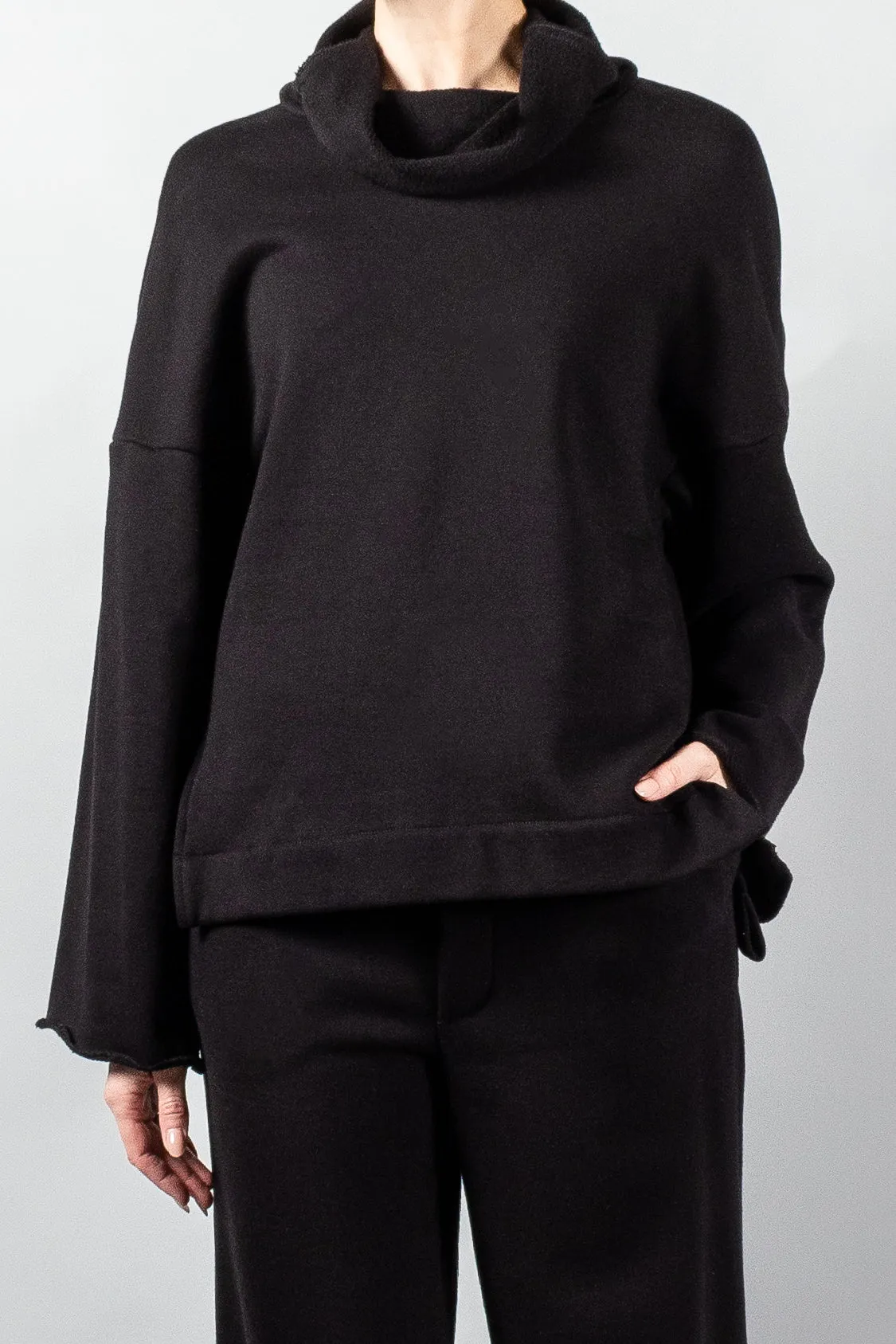 Gauchere Raw Edge Cotton Turtleneck