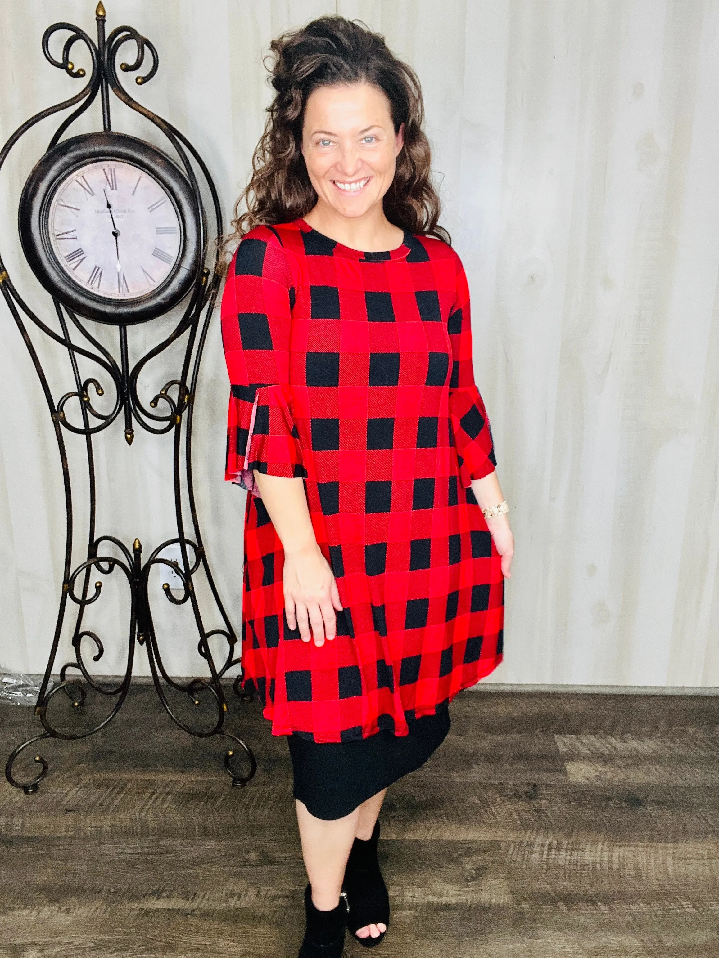 Ginger Buffalo Plaid Tunic