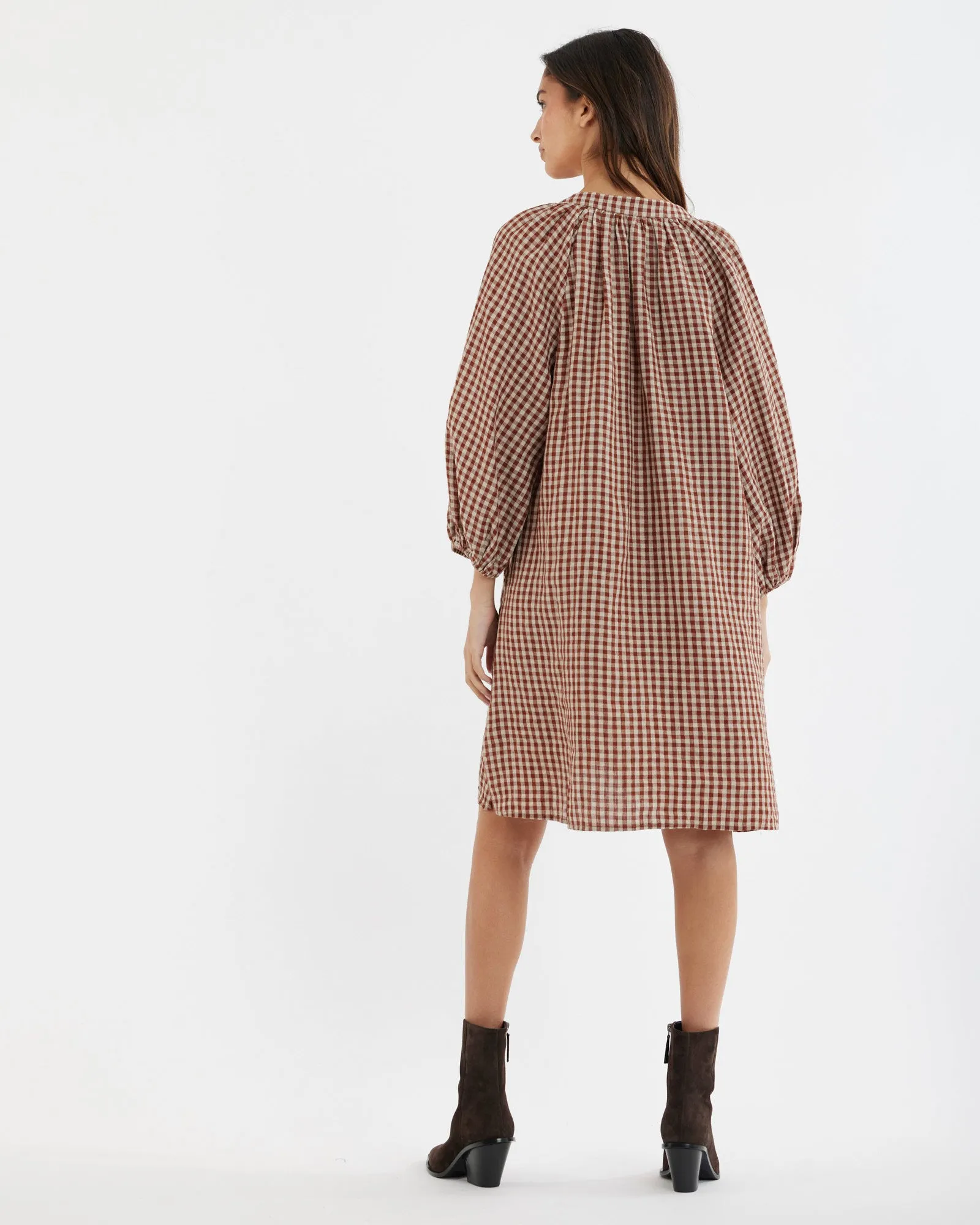 Hazel Checked Tunic Mini Dress