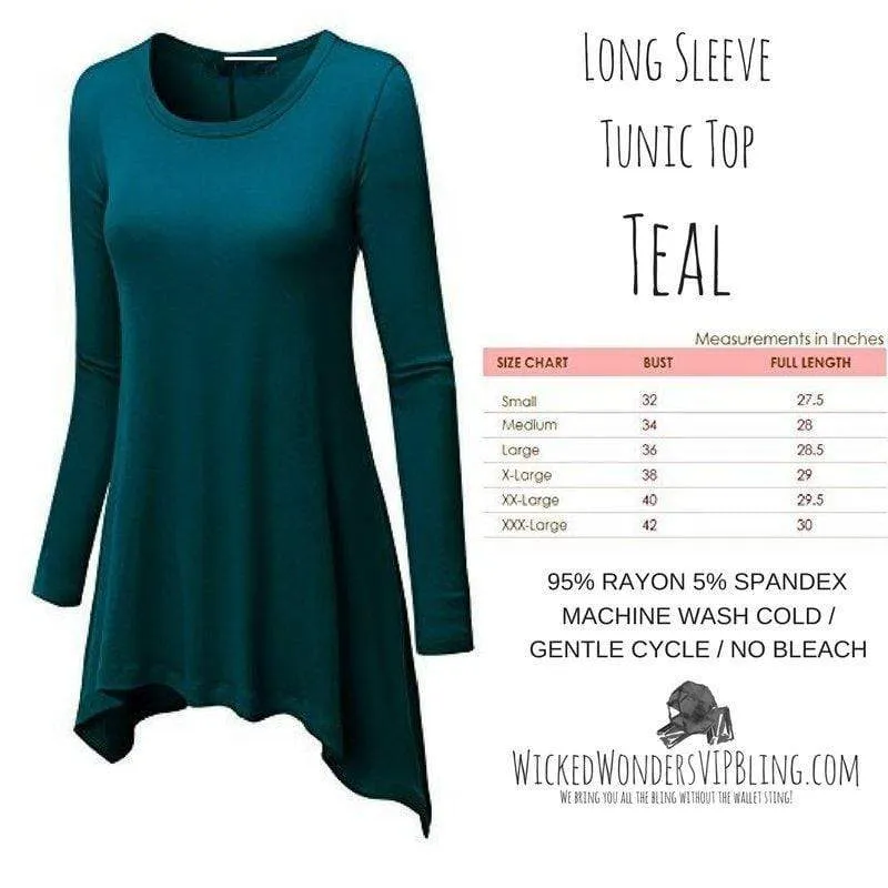 Long Sleeve Tunic Top Teal