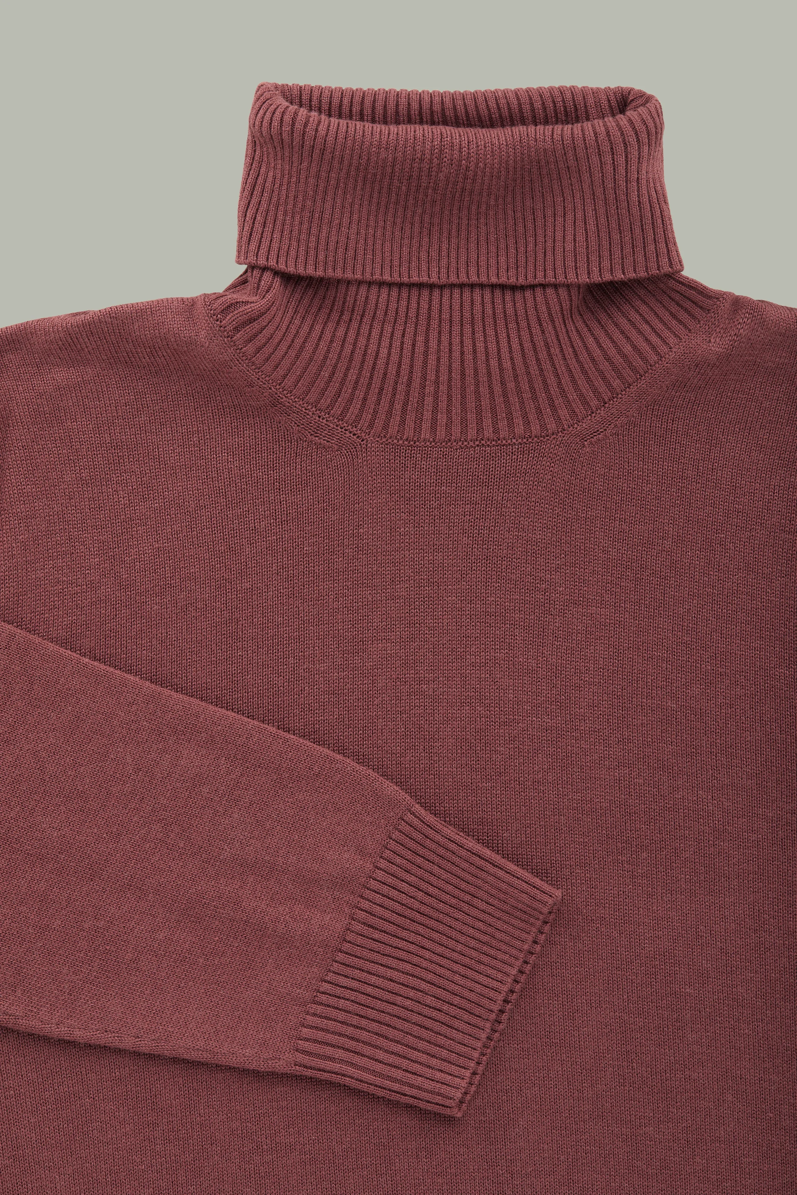 Long Sleeve Turtleneck Bamboo Cashmere Sweater Plum