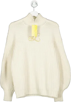 Luisa Lpagnoli Cream Embroidered Emblem Pullover UK S