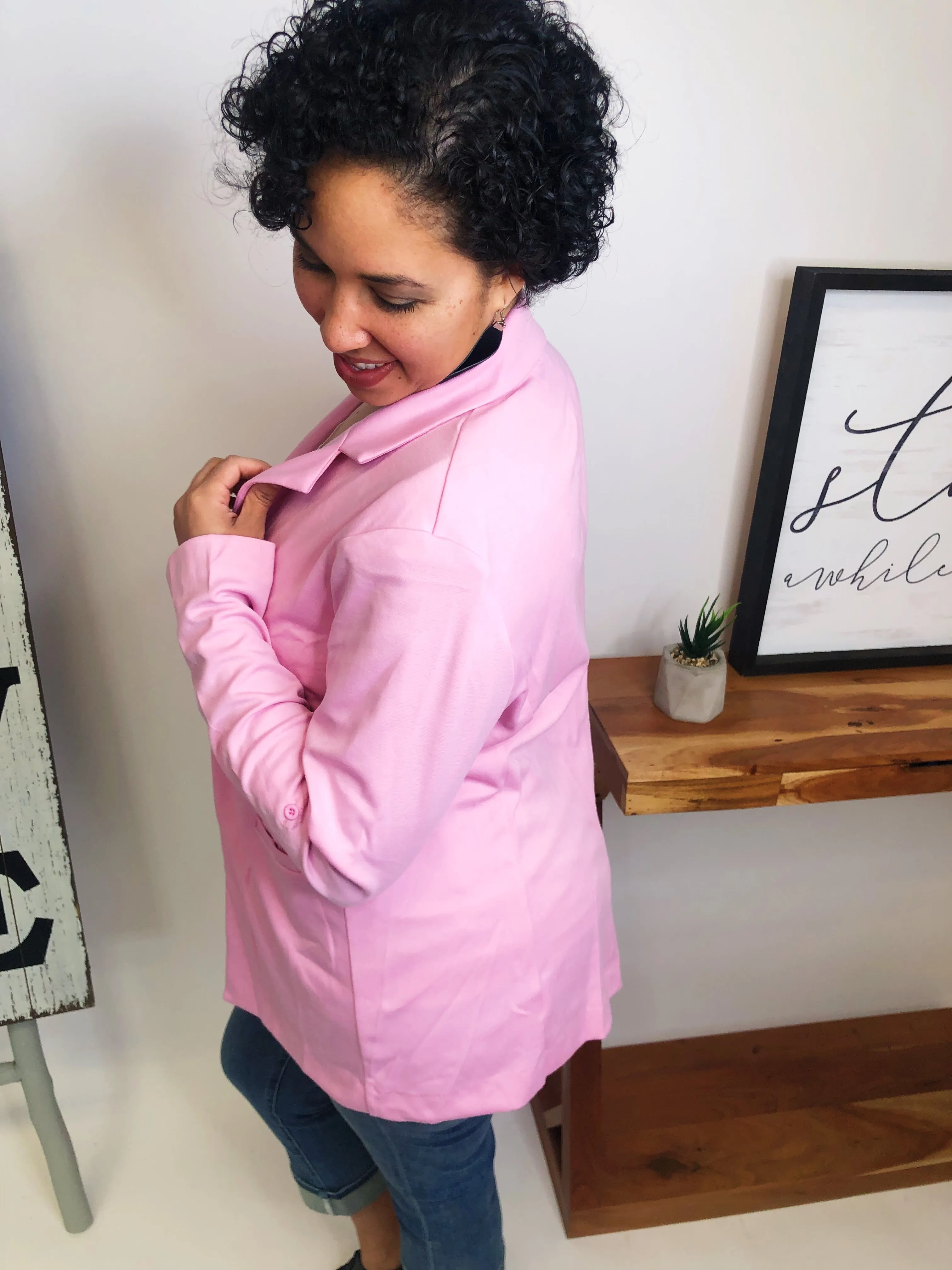 #M320 Business Women Blazer (Pink)