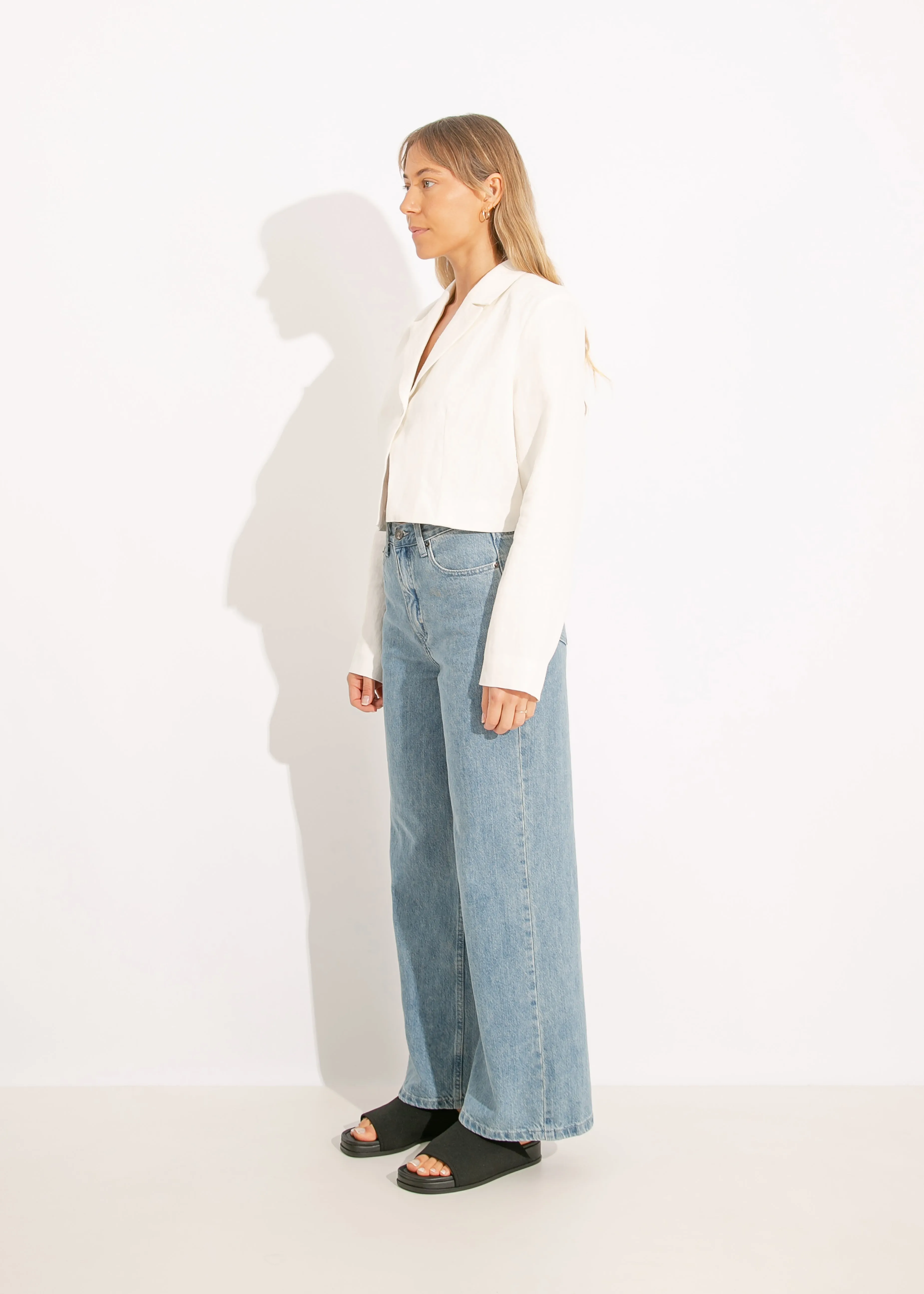 White Cropped Blazer by Madelyn