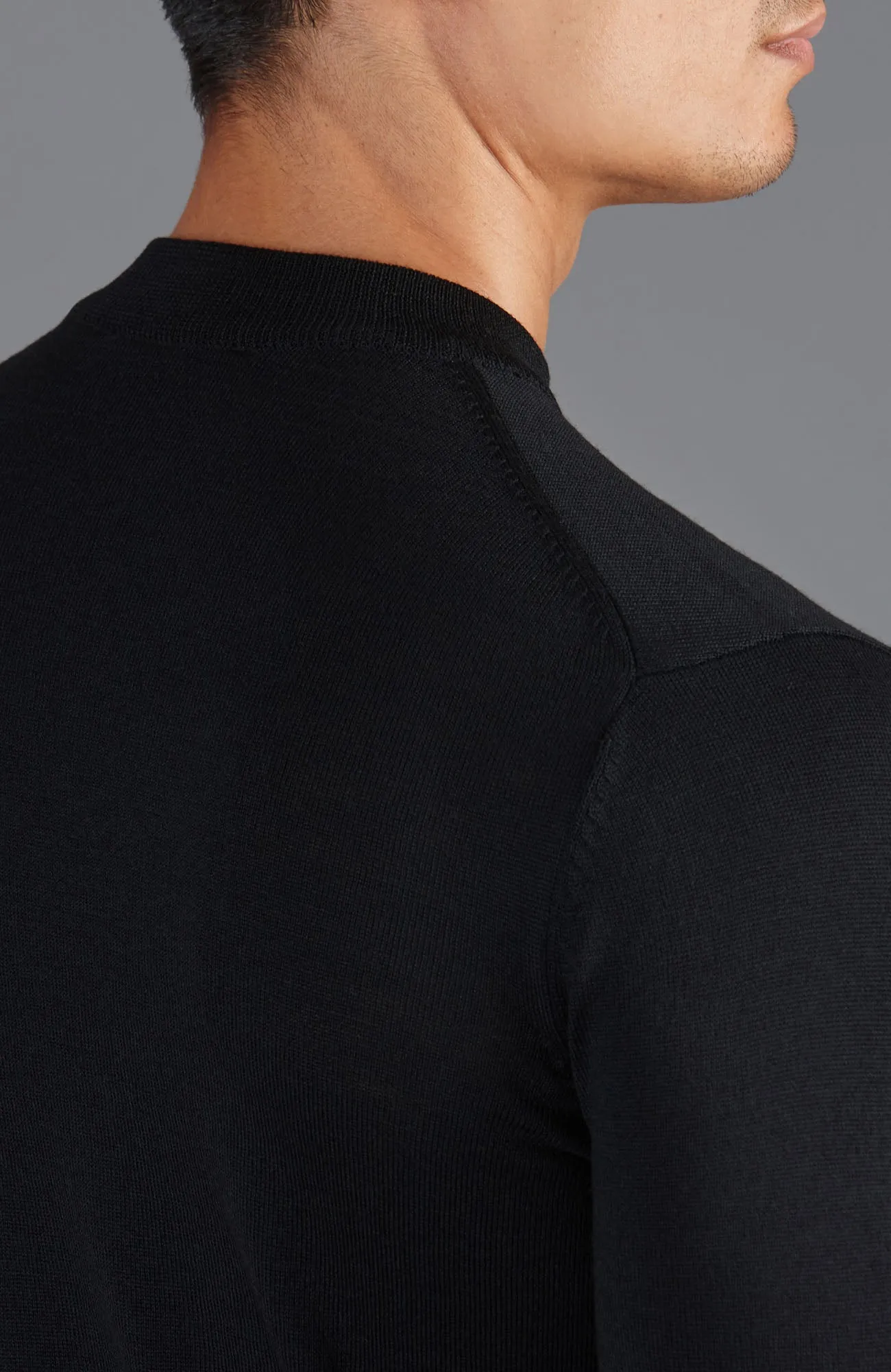 Mens Extra Fine Merino Narrow Mock Turtleneck Jumper