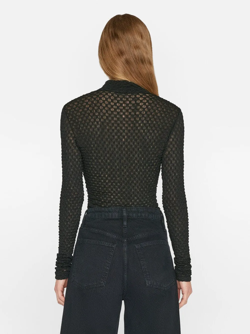 MESH LACE TURTLENECK - FRAME