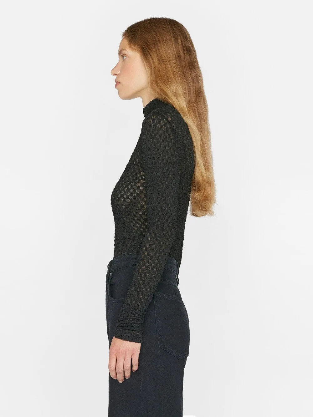 MESH LACE TURTLENECK - FRAME