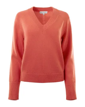 Organic Cotton Classic V-Neck Sweater (Candy Apple)