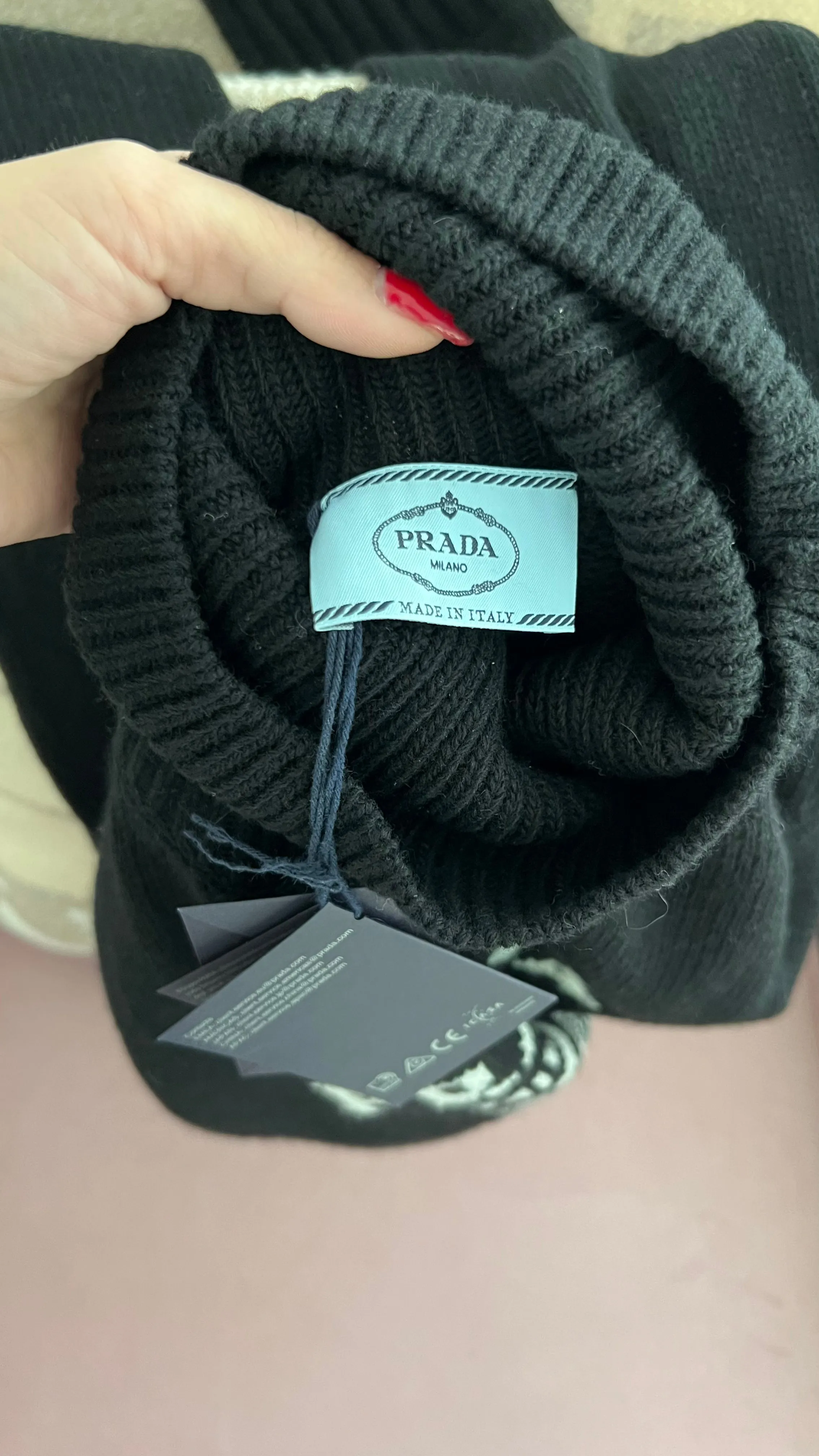 Prada Wool and Cashmere Logo Turtleneck