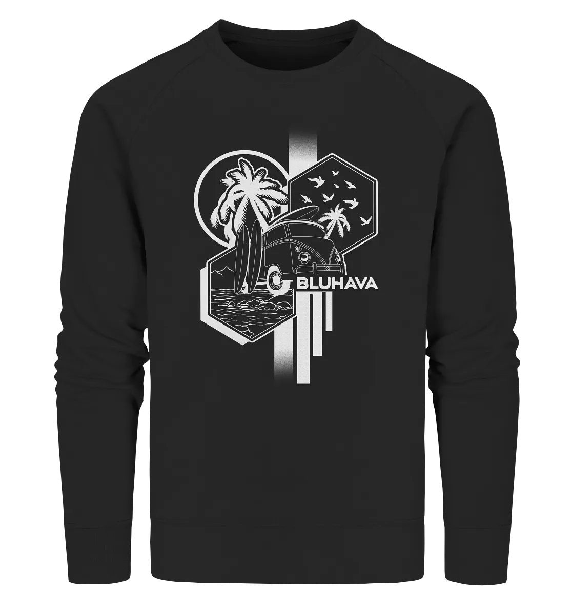 "Geometric Surf Dream" - Unisex Premium Organic Sweatshirt