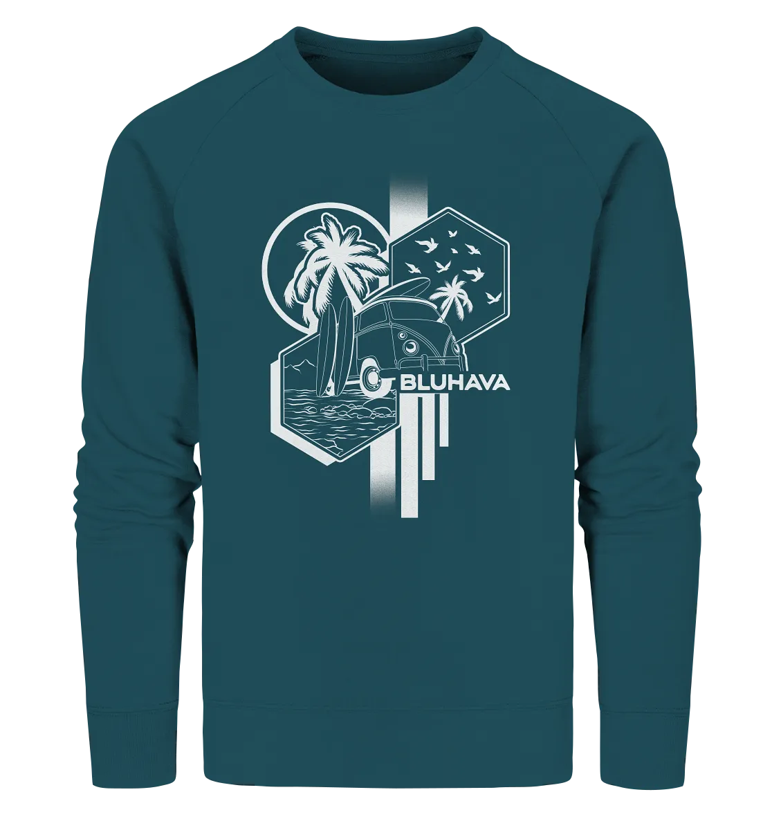 "Geometric Surf Dream" - Unisex Premium Organic Sweatshirt