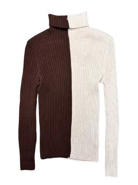 Size 10 - Gorman Two-Toned Brown Rib Knit Top