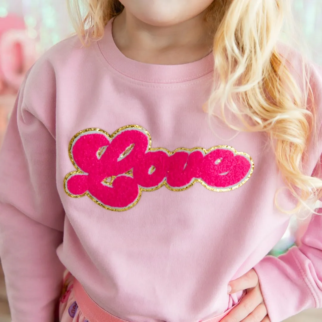 Sweet Wink Love Script Patch Valentine's Day Sweatshirt