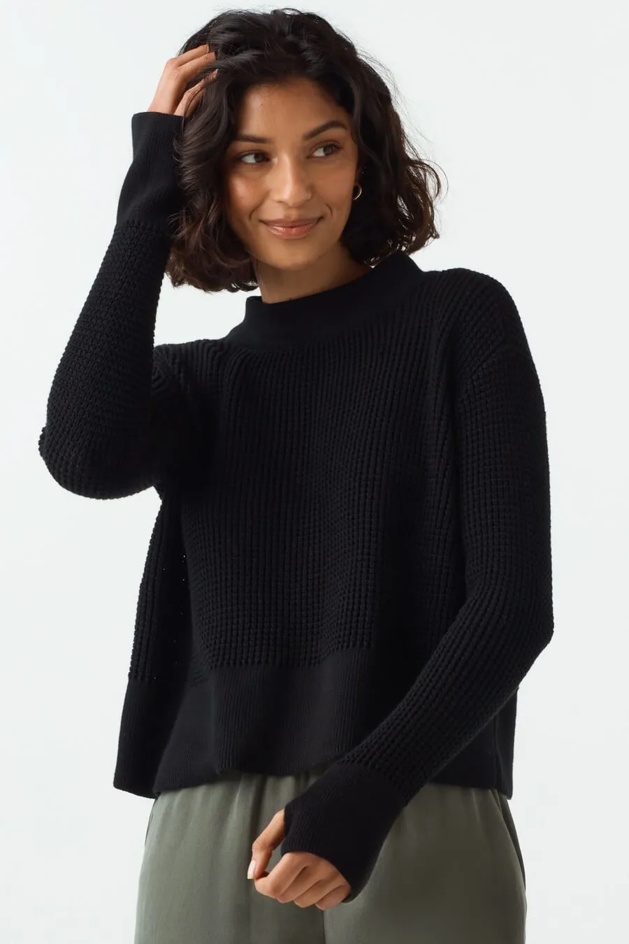 The Convertible Waffle Mockneck Sweater