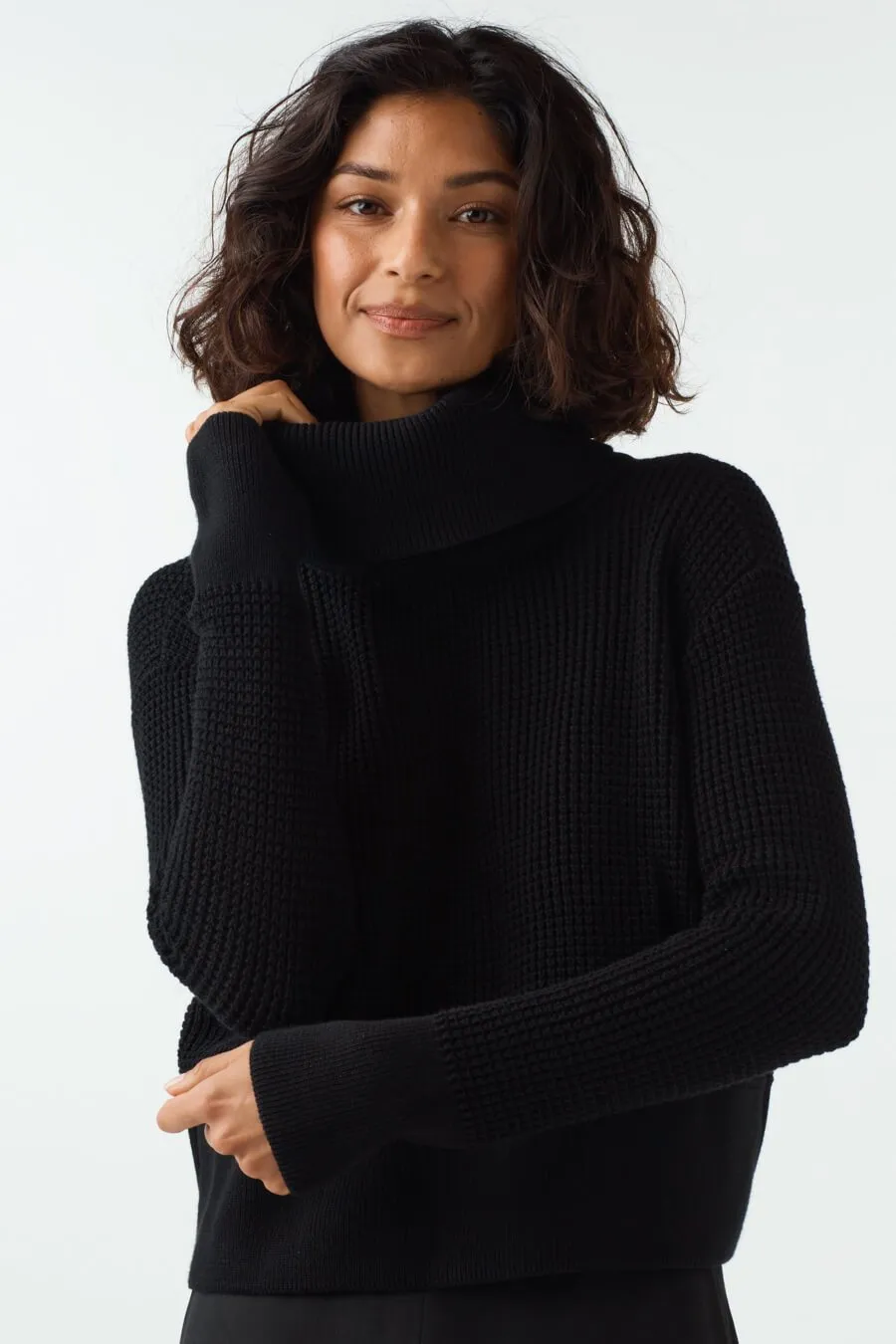 The Convertible Waffle Mockneck Sweater