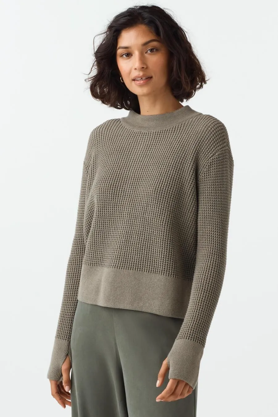 The Convertible Waffle Mockneck Sweater