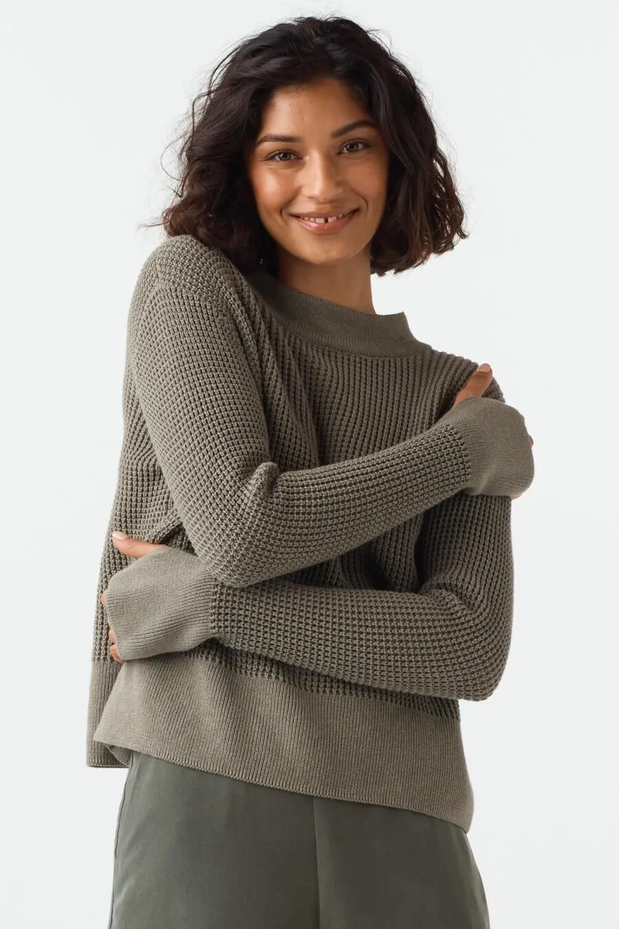 The Convertible Waffle Mockneck Sweater