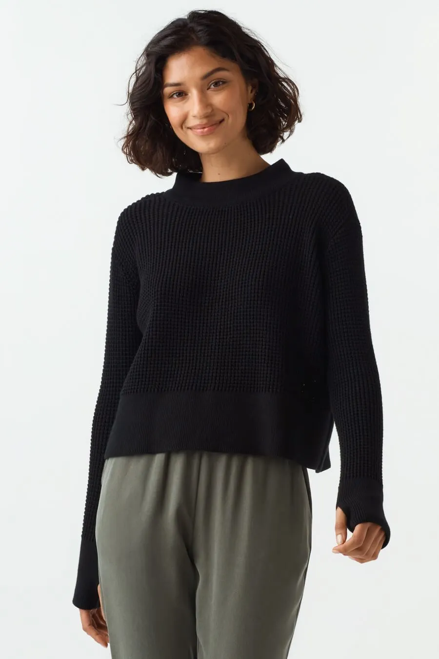 The Convertible Waffle Mockneck Sweater