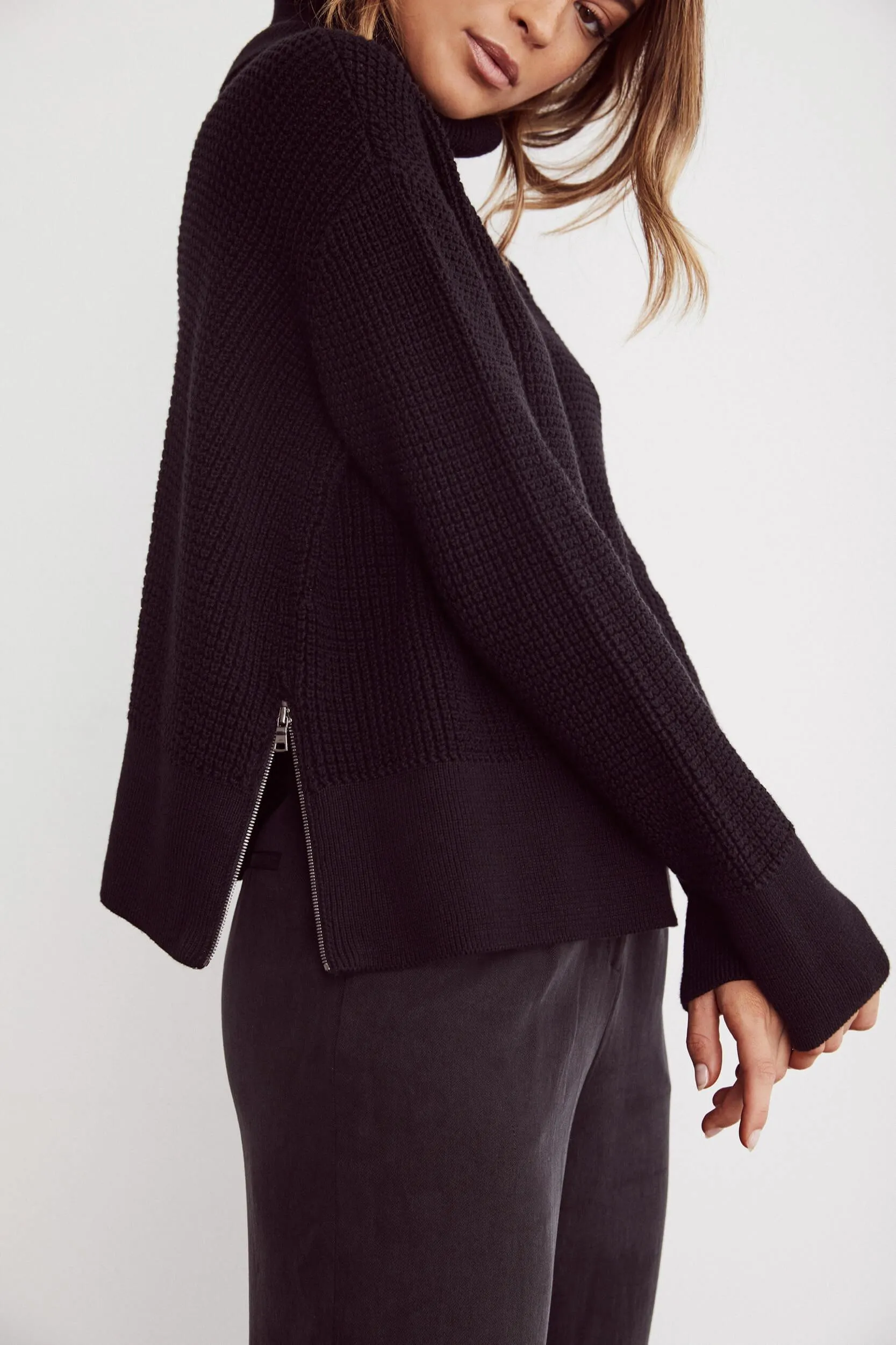 The Cropped Mockneck Sweater